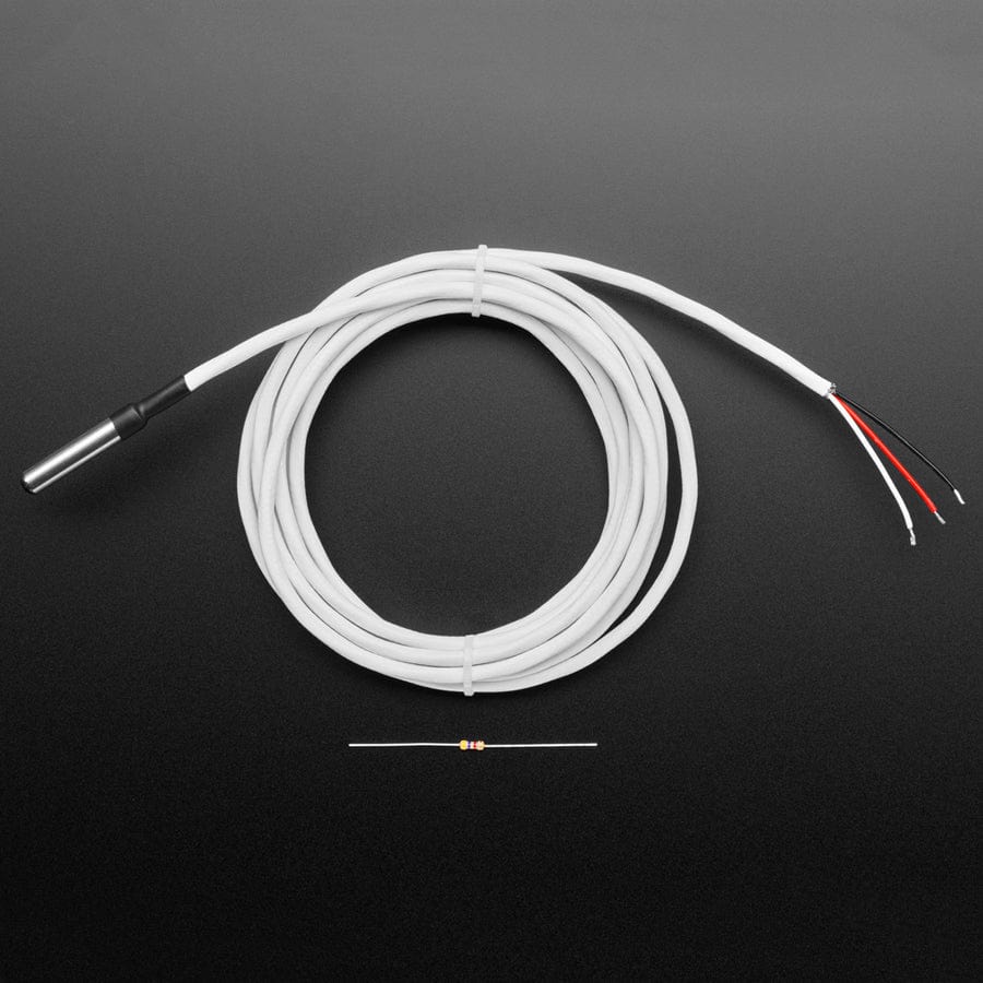 High Temp Waterproof DS18B20 Digital Temperature Sensor - 3m long by The Pi Hut - The Pi Hut