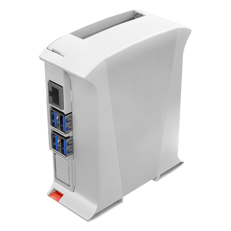 Hitaltech - DIN Rail Enclosure for Raspberry Pi 5 (45mm Railbox) by Hitaltech - The Pi Hut