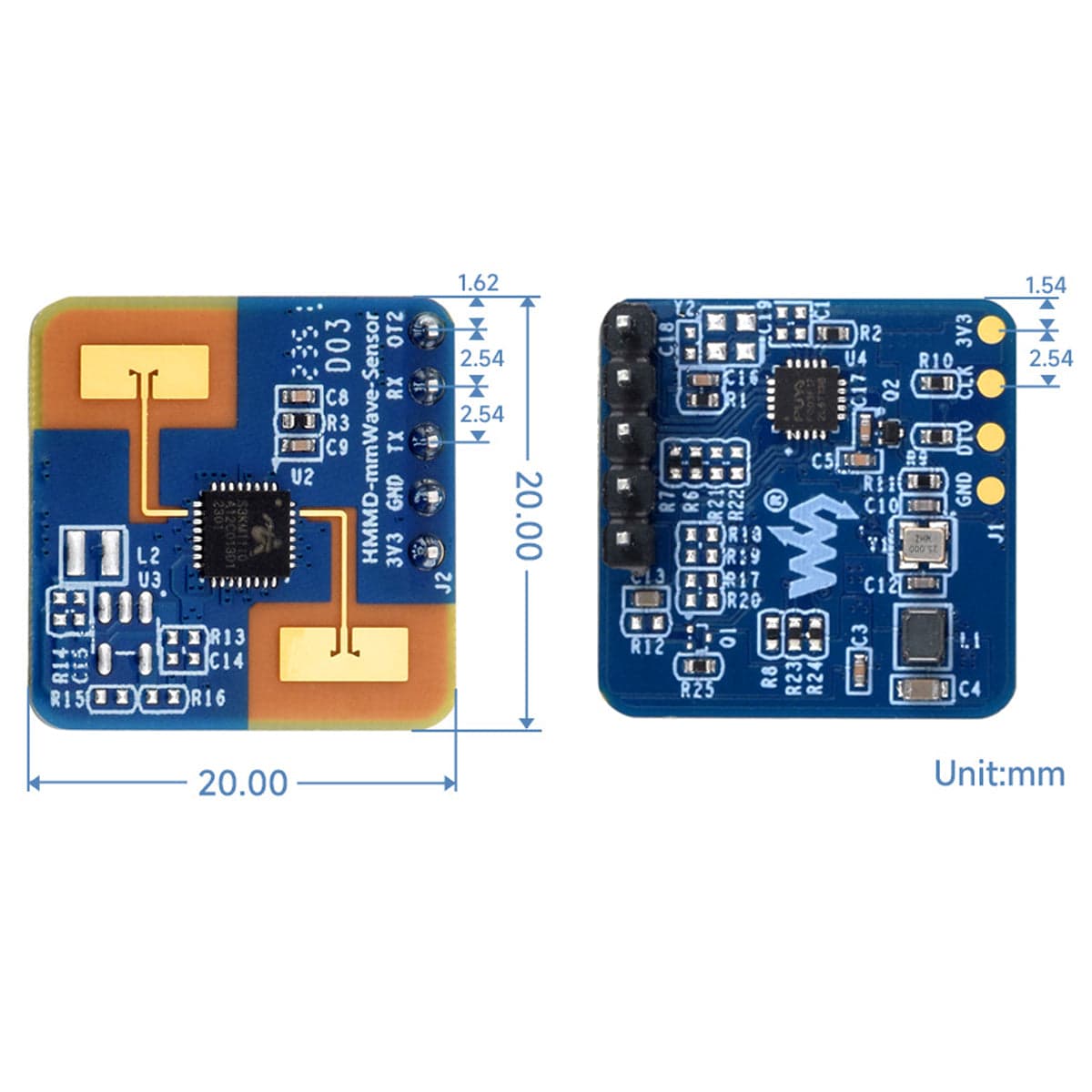 Human Micro-Motion Detection mmWave Sensor (24GHz) by Waveshare - The Pi Hut