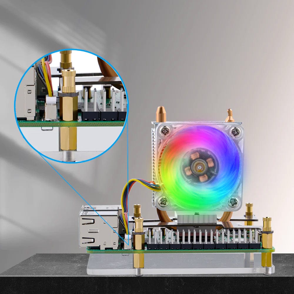 ICE Tower CPU Cooler for Raspberry Pi 5 by 52Pi - The Pi Hut