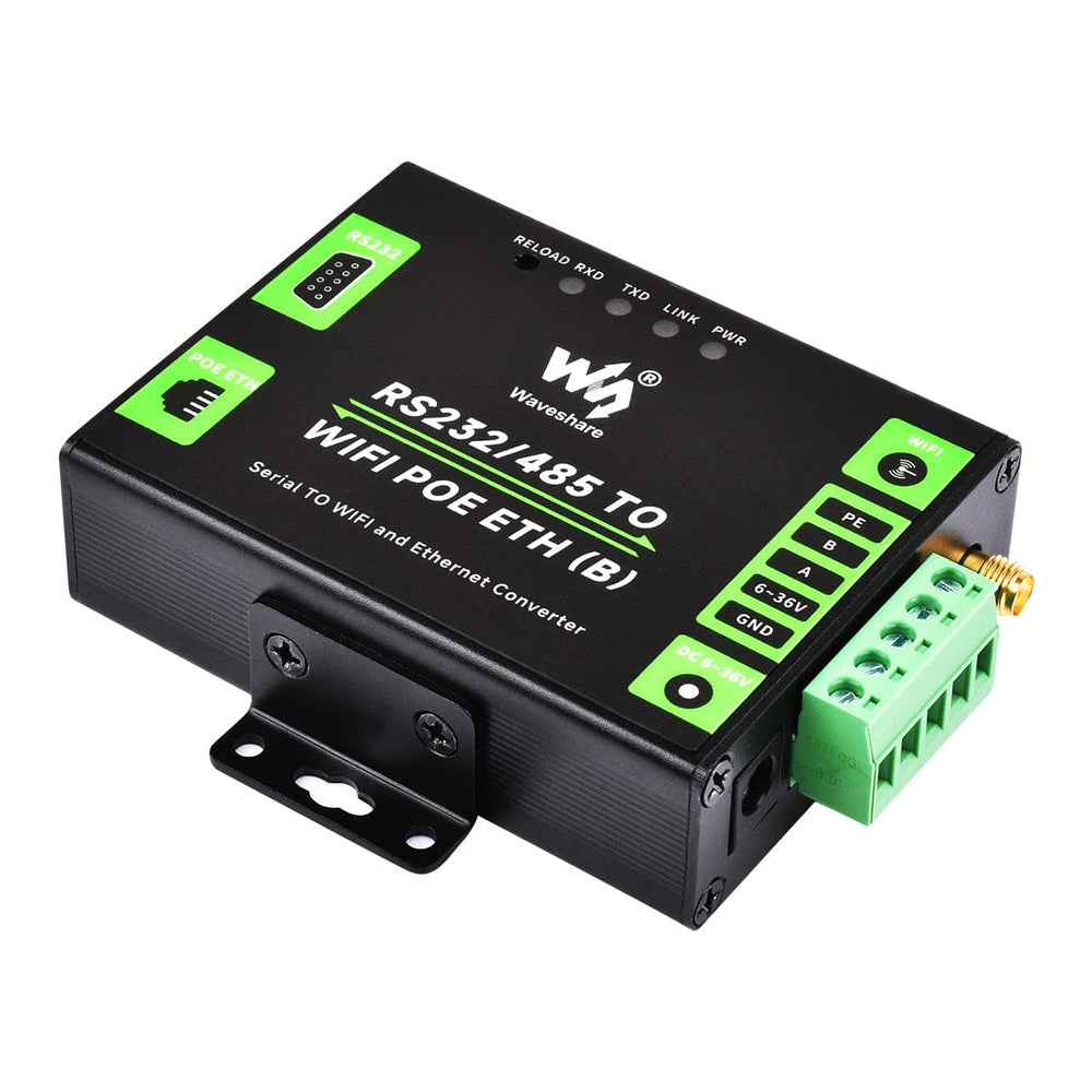 Industrial Grade Serial Server RS232/485 to WiFi and PoE Ethernet by Waveshare - The Pi Hut
