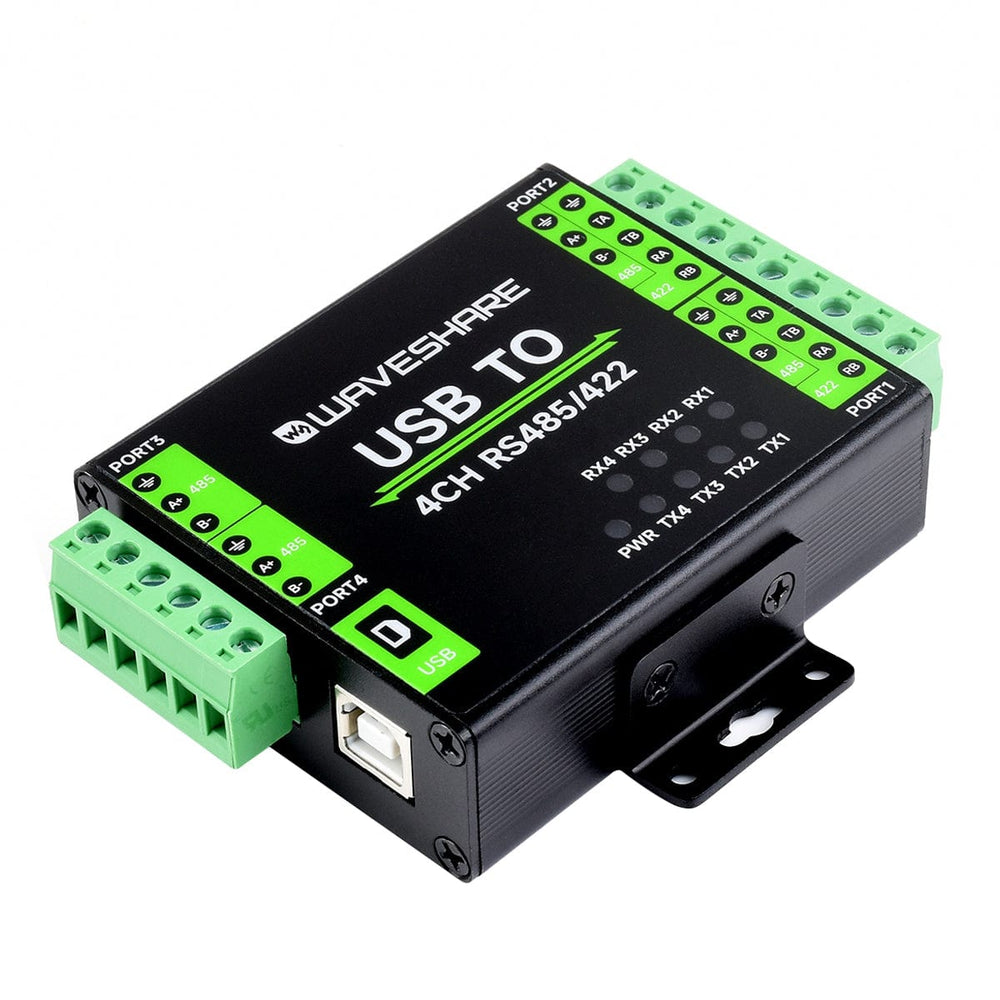 Industrial Isolated USB to 4-Channel RS485/422 Converter by Waveshare - The Pi Hut