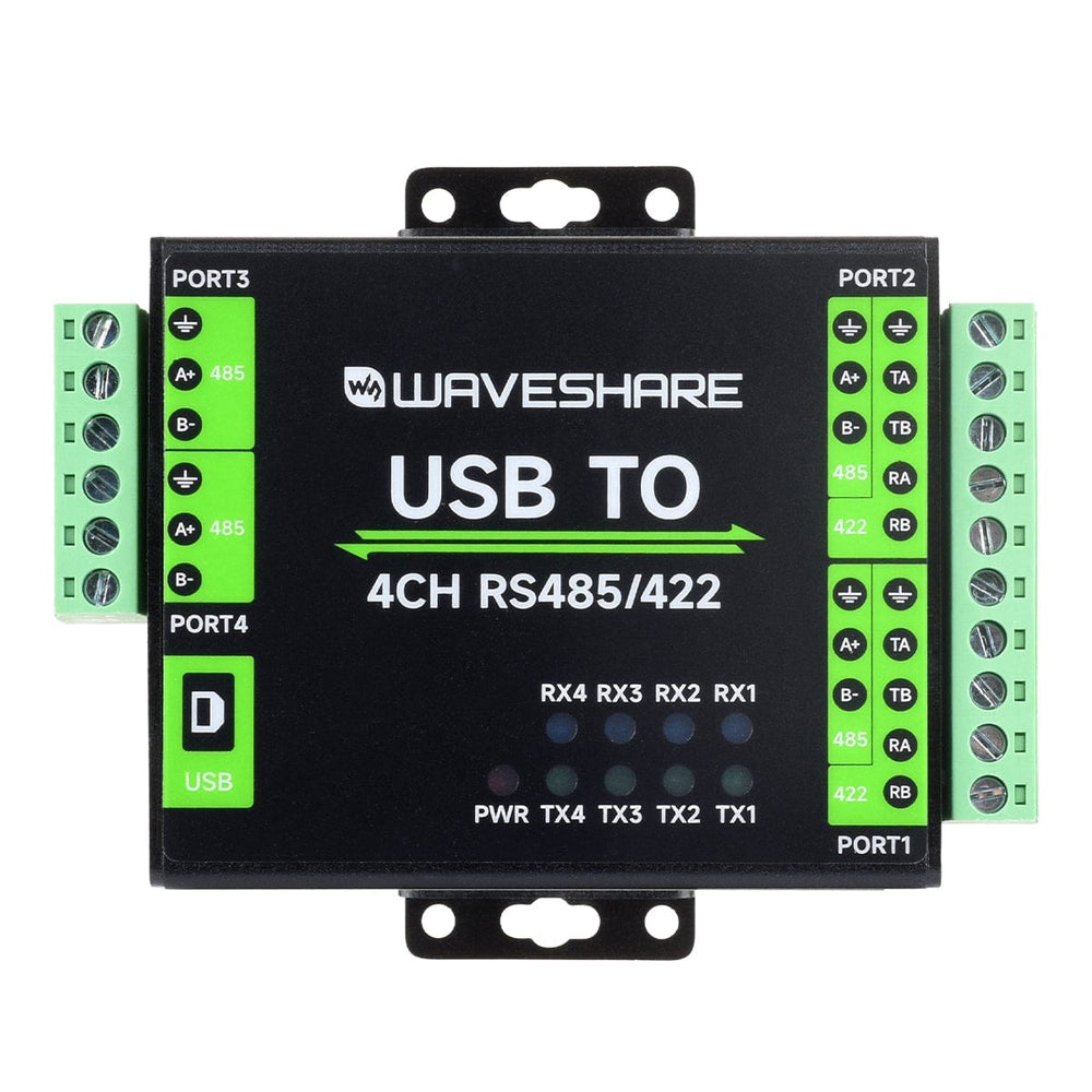 Industrial Isolated USB to 4-Channel RS485/422 Converter by Waveshare - The Pi Hut