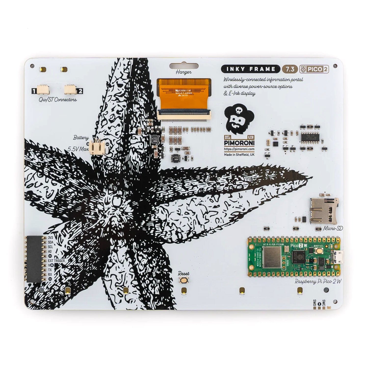 Inky Frame 7.3" (Pico 2 W Aboard) by Pimoroni - The Pi Hut