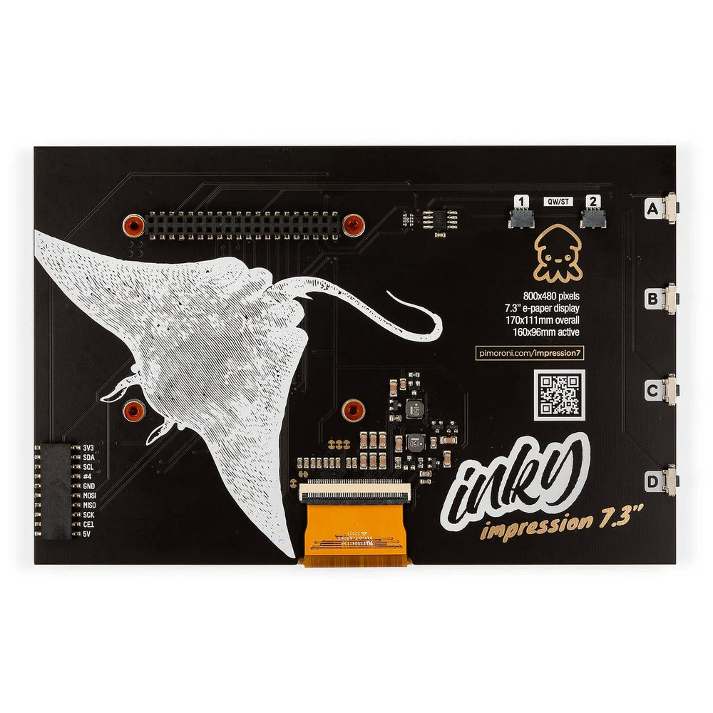 Inky Impression 7.3" (7 colour ePaper/E Ink HAT) by Pimoroni - The Pi Hut