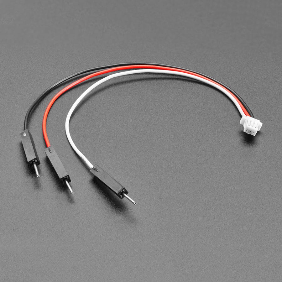 JST SH Compatible 1mm Pitch 3 Pin to Premium Male Headers Cable - 100mm long by Adafruit - The Pi Hut