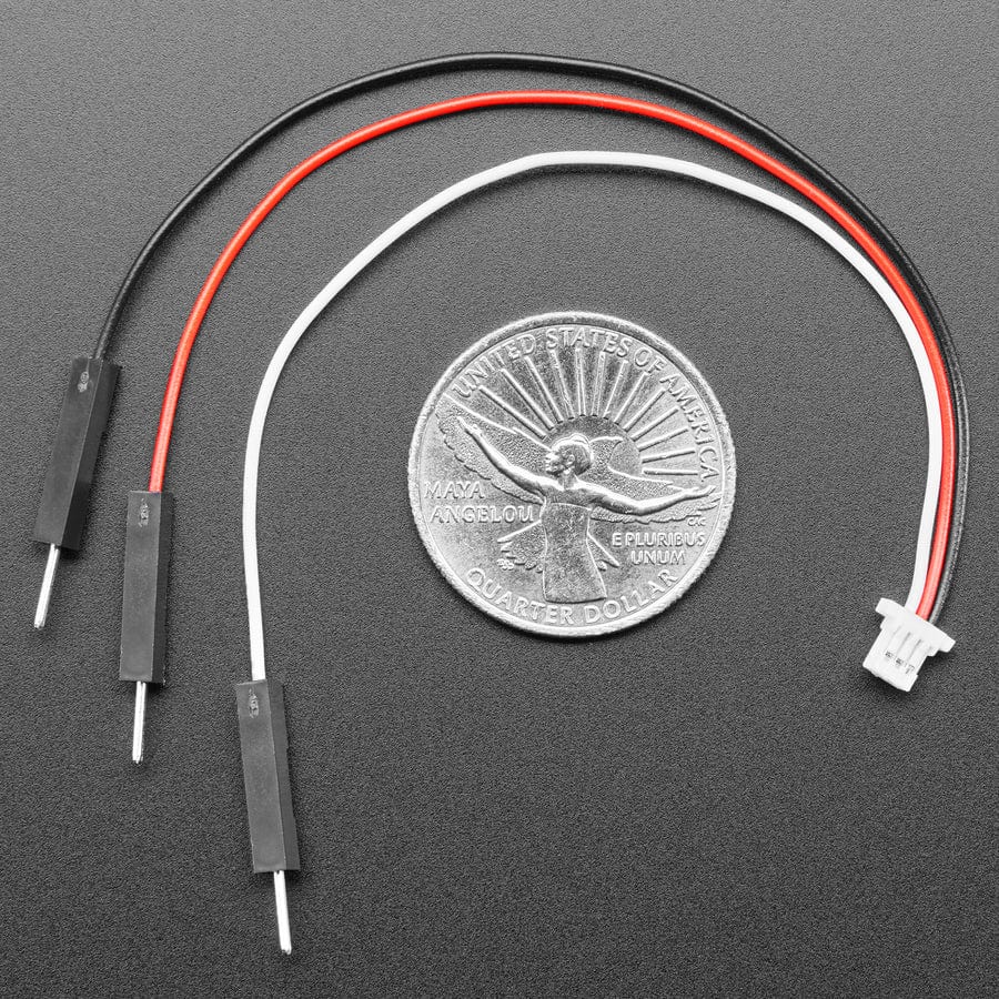 JST SH Compatible 1mm Pitch 3 Pin to Premium Male Headers Cable - 100mm long by Adafruit - The Pi Hut