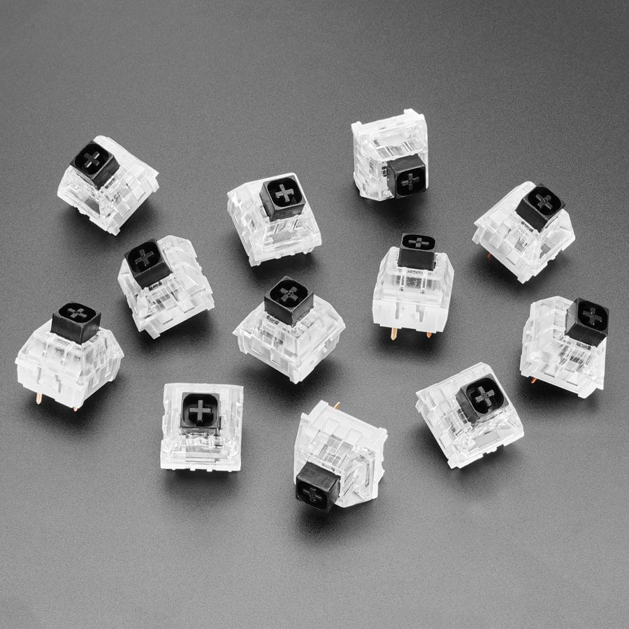 Kailh Mechanical Key Switches - Linear Black - 12 pack - Cherry MX Black Compatible by Adafruit - The Pi Hut