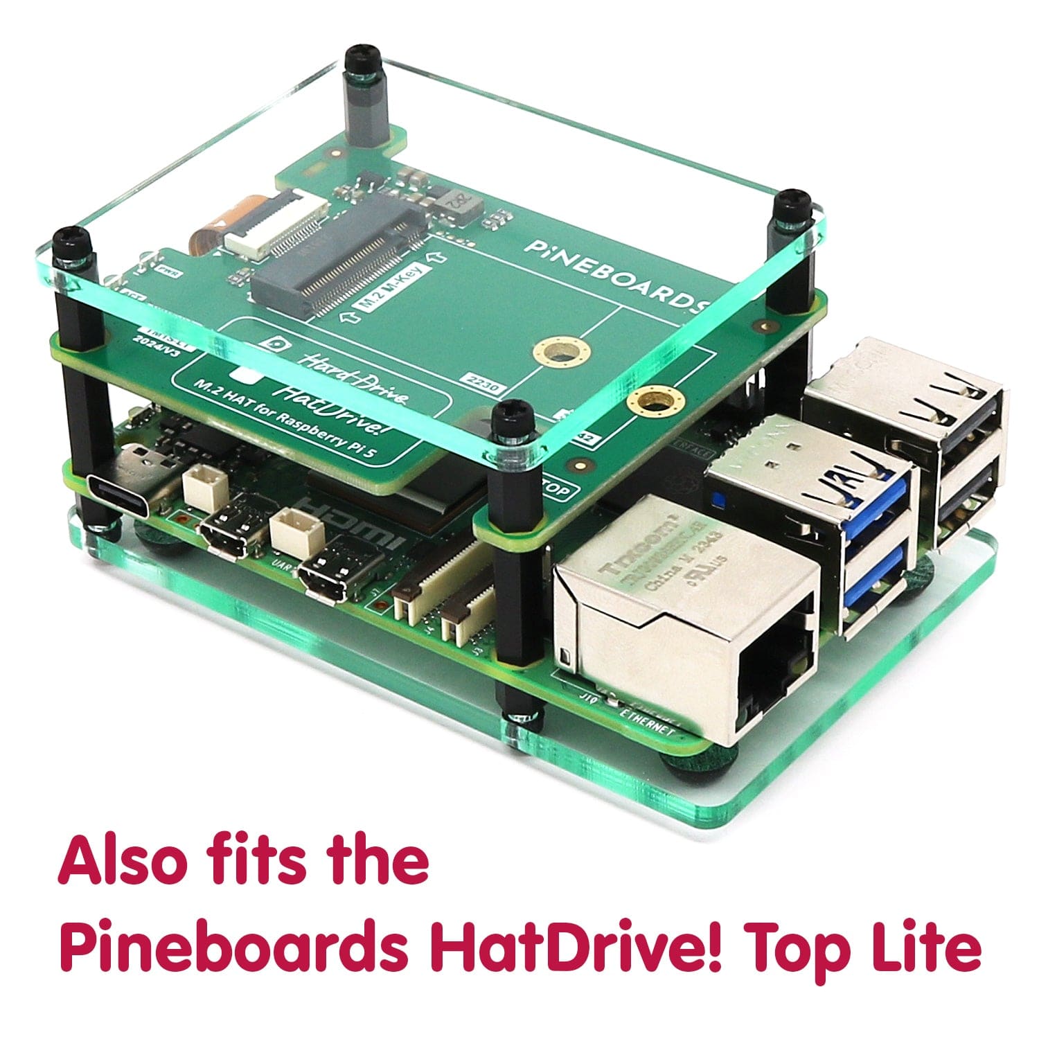 Layer Case for Raspberry Pi M.2 HAT+ & Active Cooler by The Pi Hut - The Pi Hut