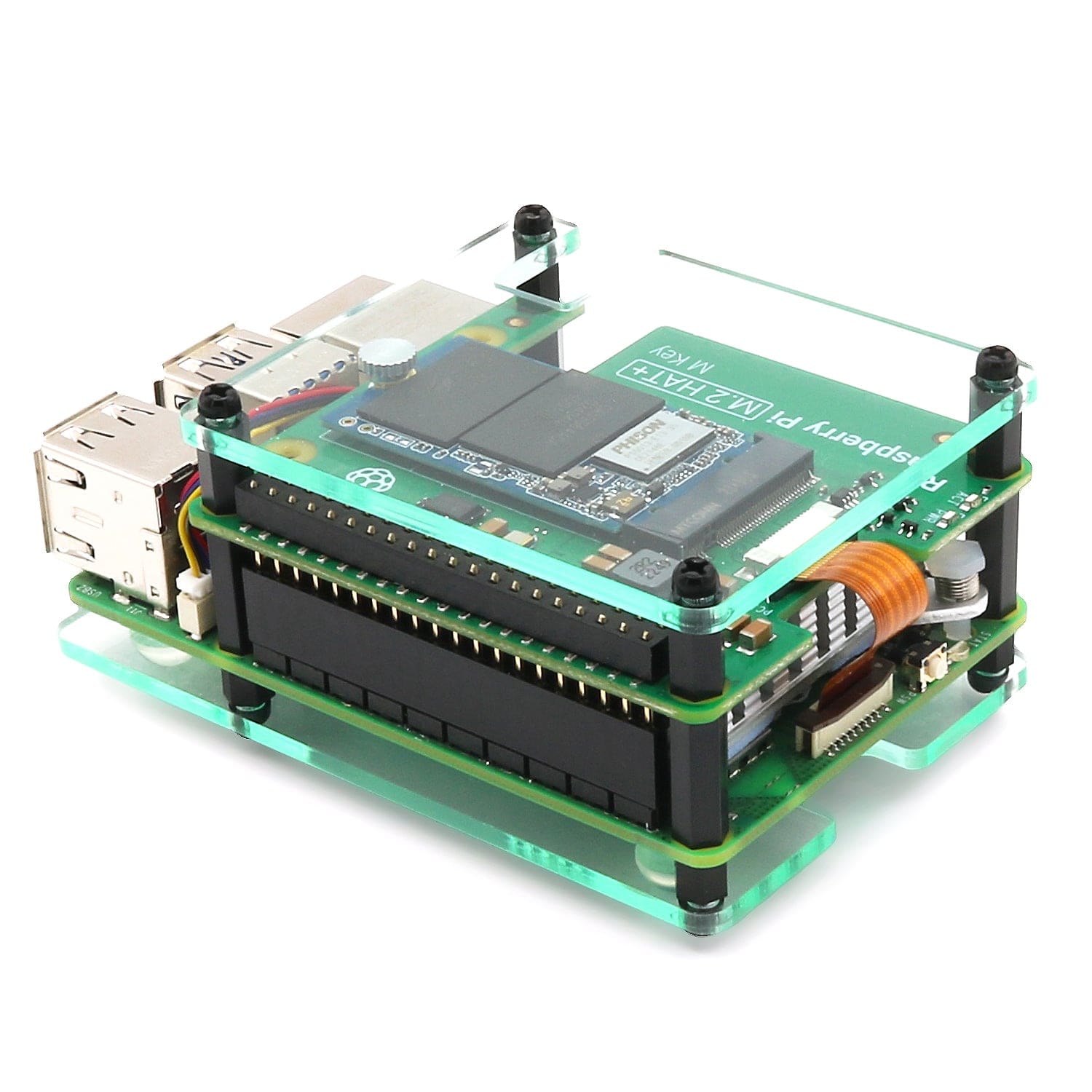 Layer Case for Raspberry Pi M.2 HAT+ & Active Cooler by The Pi Hut - The Pi Hut