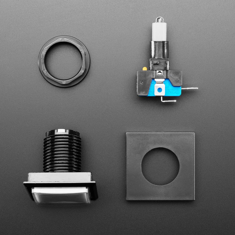 LED Illuminated Push Button - 44mm Square by Adafruit - The Pi Hut