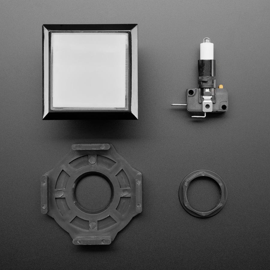 LED Illuminated Pushbutton - 60mm Square by Adafruit - The Pi Hut