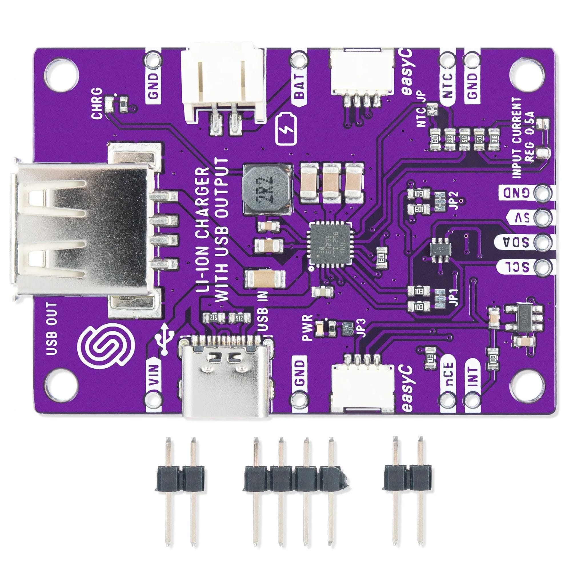 Li-ion Charger BQ24295 with 5V USB Output Board by Soldered Electronics - The Pi Hut