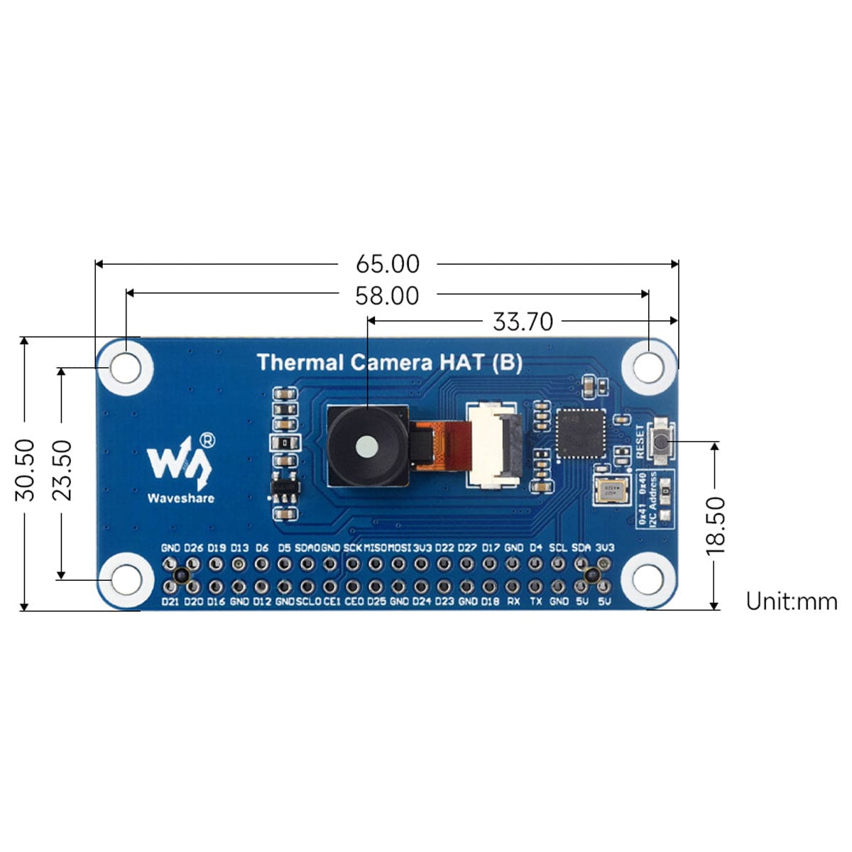 Long-Wave IR Thermal Imaging Camera HAT for Raspberry Pi (Image Processing Algorithm) by Waveshare - The Pi Hut