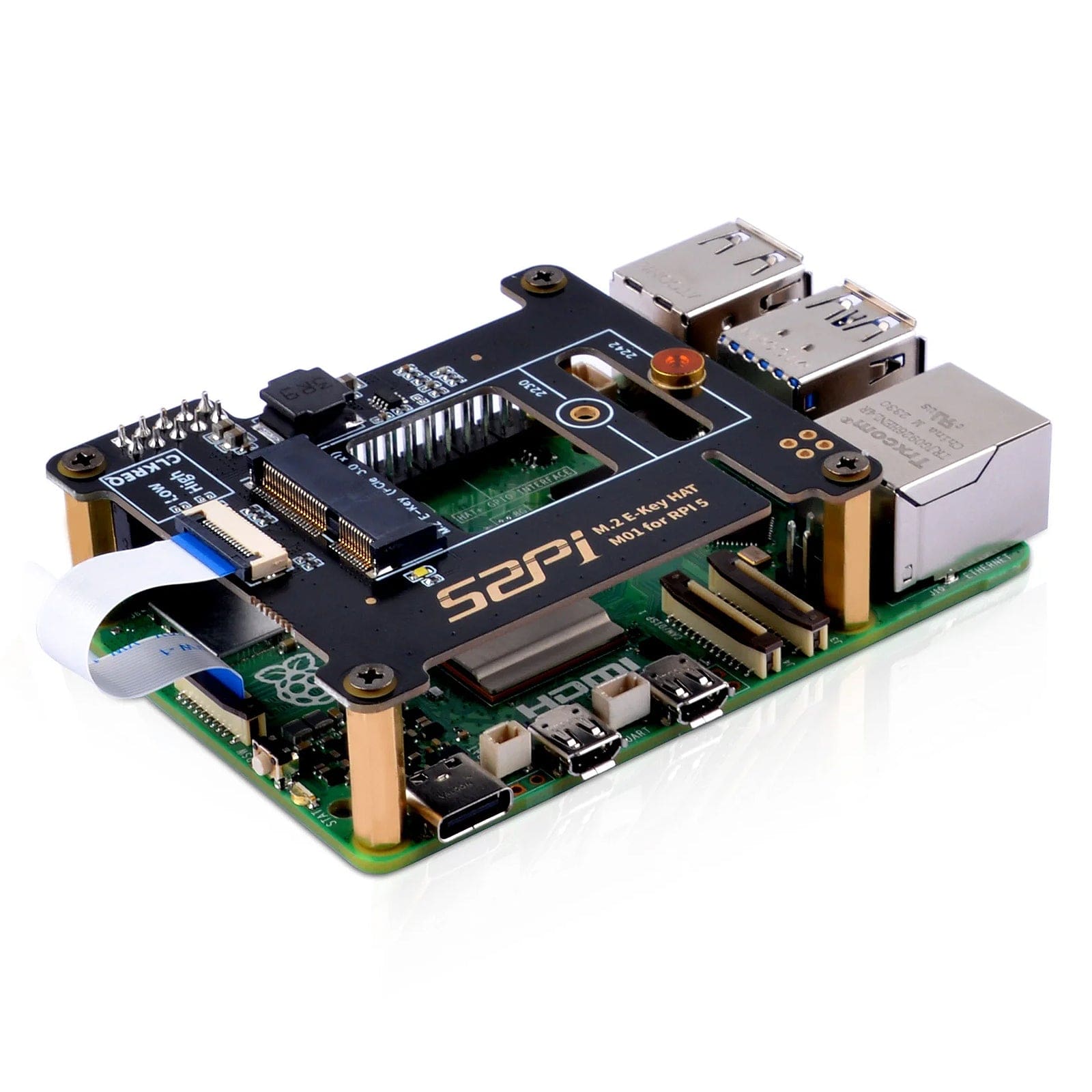M.2 2242 E-Key Top for Raspberry Pi 5 by 52Pi - The Pi Hut