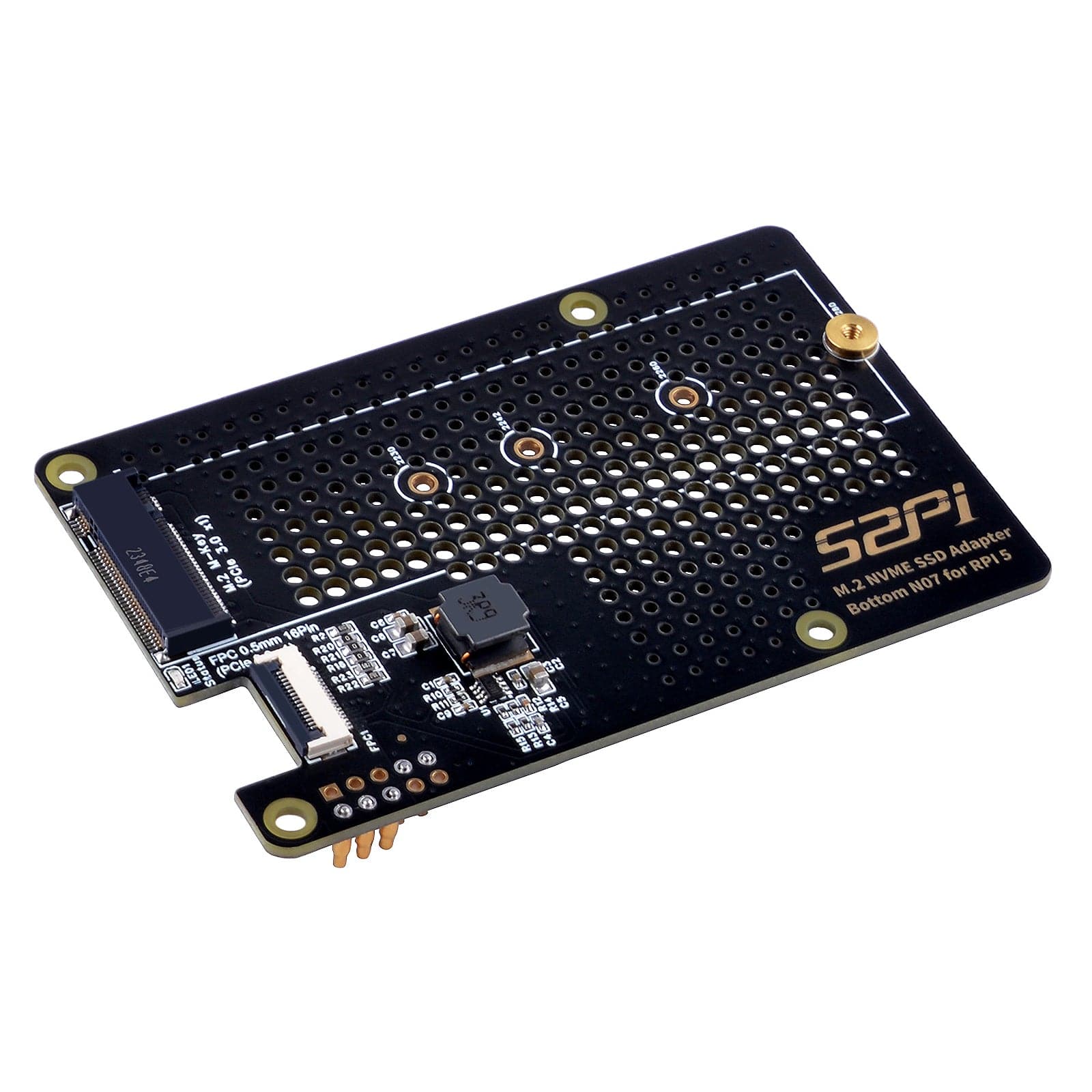 M.2 2280 NVMe PCIe Bottom for Raspberry Pi 5 (N07) by 52Pi - The Pi Hut