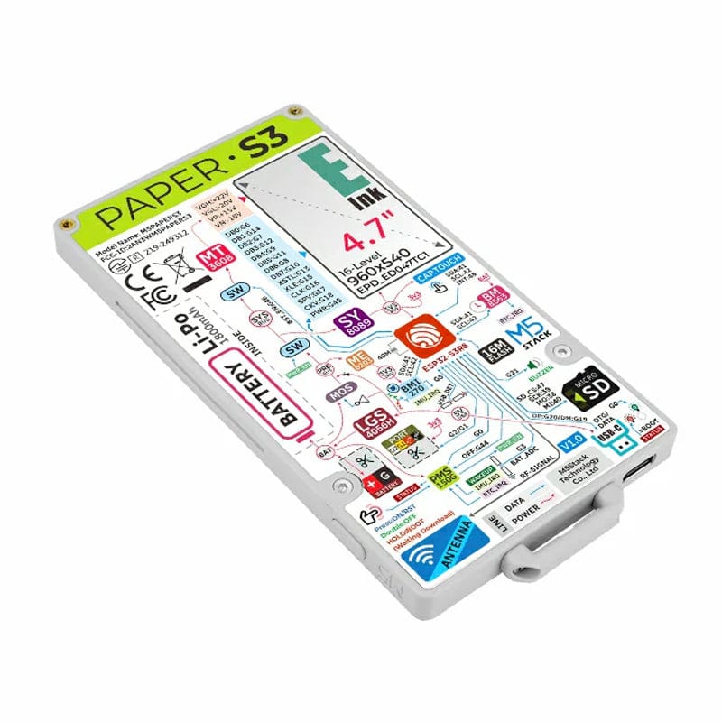 M5PaperS3 ESP32S3 Development Kit with 4.7" eInk Display (960x540) by M5Stack - The Pi Hut