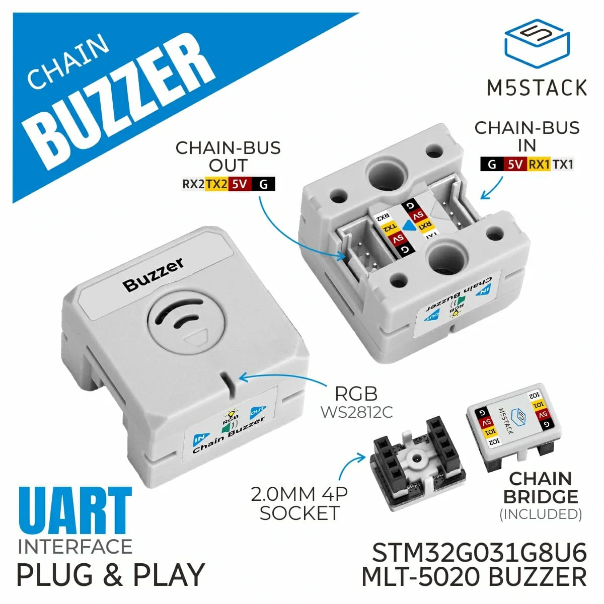 M5Stack Chain Buzzer by M5Stack - The Pi Hut