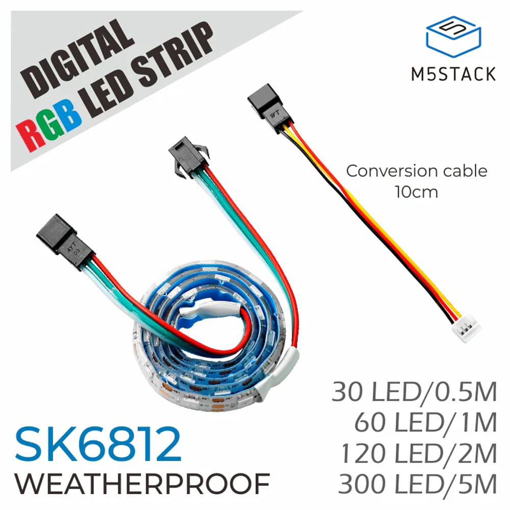 M5Stack Digital RGB LED Weatherproof Strip SK6812 by M5Stack - The Pi Hut