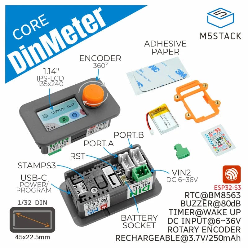 M5Stack Din Meter with M5StampS3 by M5Stack - The Pi Hut