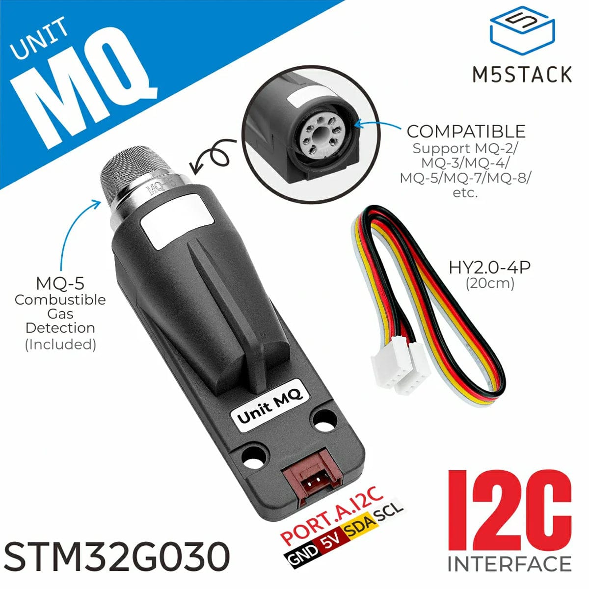 M5Stack MQ-5 Gas Unit (STM32G030) by M5Stack - The Pi Hut