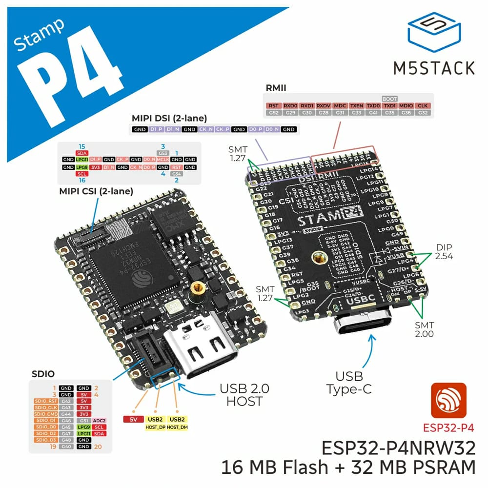 M5Stamp ESP32P4 Module by M5Stack - The Pi Hut