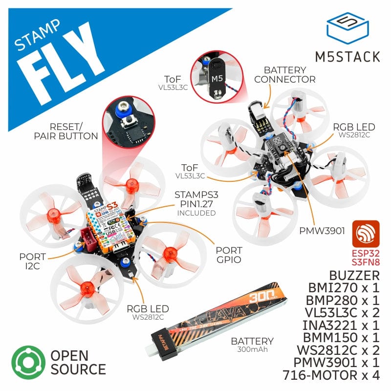 M5Stamp Fly with M5StampS3 by M5Stack - The Pi Hut