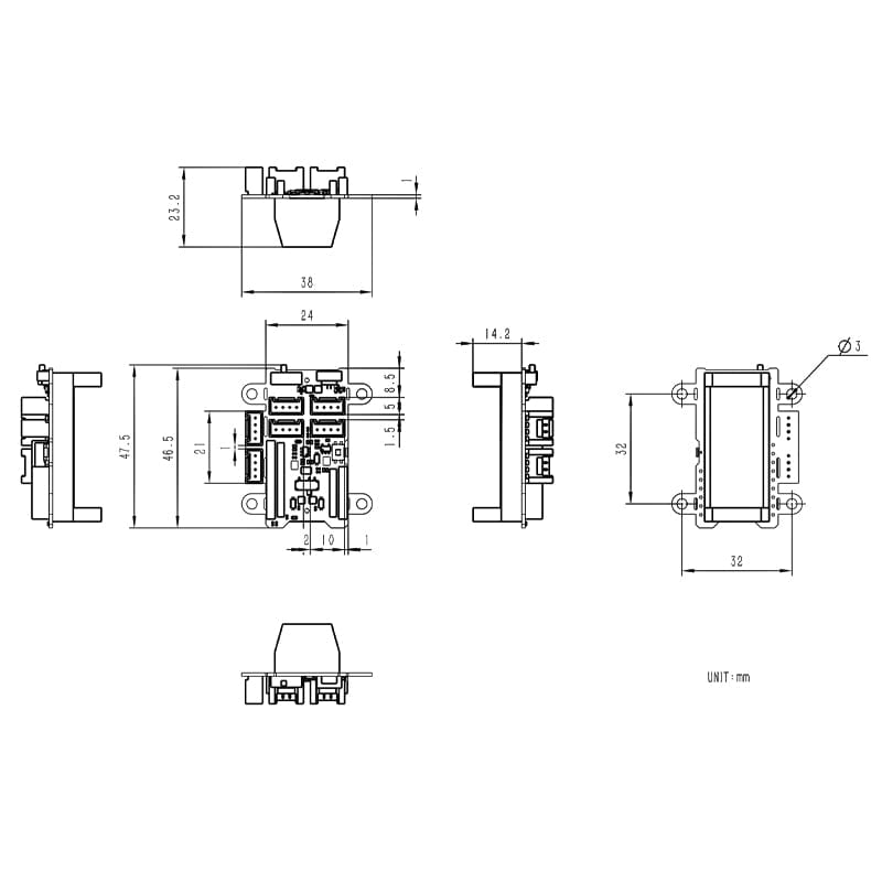 M5StampS3 Grove Breakout with 1.27mm Header Pins by M5Stack - The Pi Hut