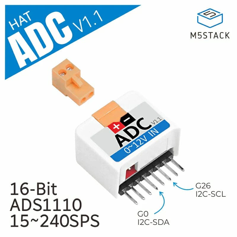 M5StickC ADC HAT ADS1110 v1.1 by M5Stack - The Pi Hut