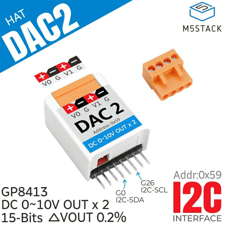 M5StickC DAC 2 Hat (GP8413) by M5Stack - The Pi Hut