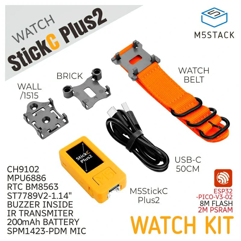 M5StickC PLUS2 with Watch Accessories - The Pi Hut