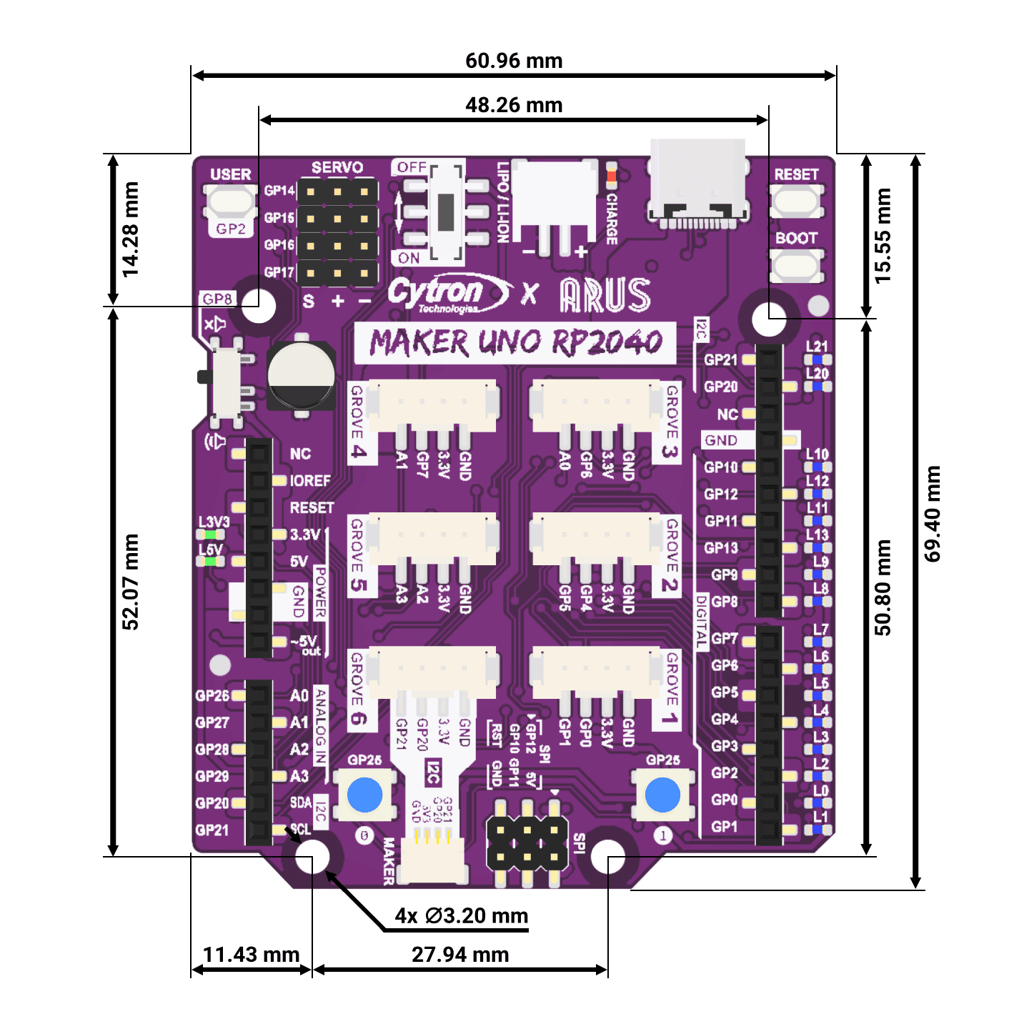 Maker Uno RP2040 by Cytron - The Pi Hut