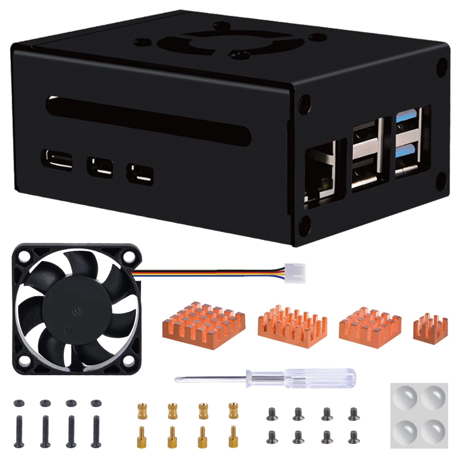 Metal Case with 40mm Cooling Fan for Raspberry Pi 5 by 52Pi - The Pi Hut