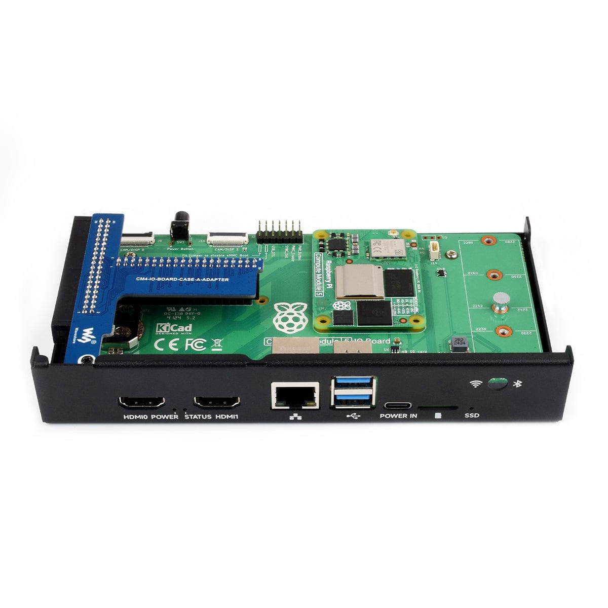 Metal Case for Raspberry Pi Compute Module 5 IO Board by Waveshare - The Pi Hut
