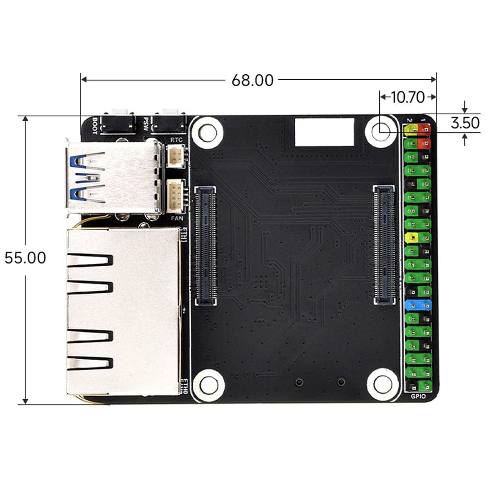 Mini Dual Gigabit Ethernet Base Board for CM5 by Waveshare - The Pi Hut