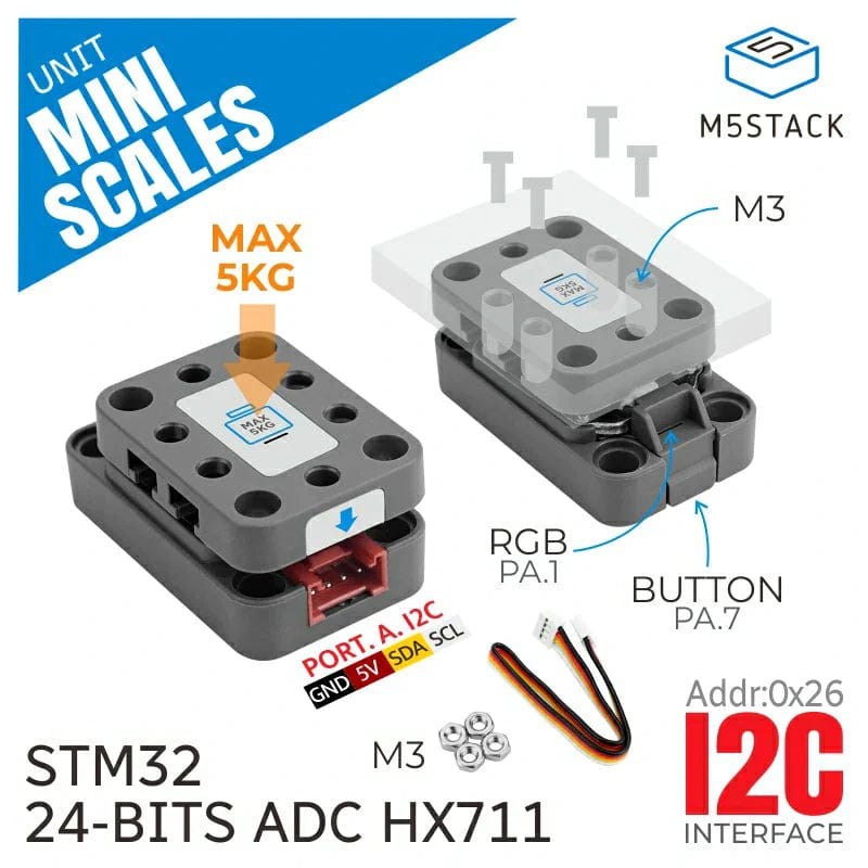 Mini Scales Unit (HX711) by M5Stack - The Pi Hut