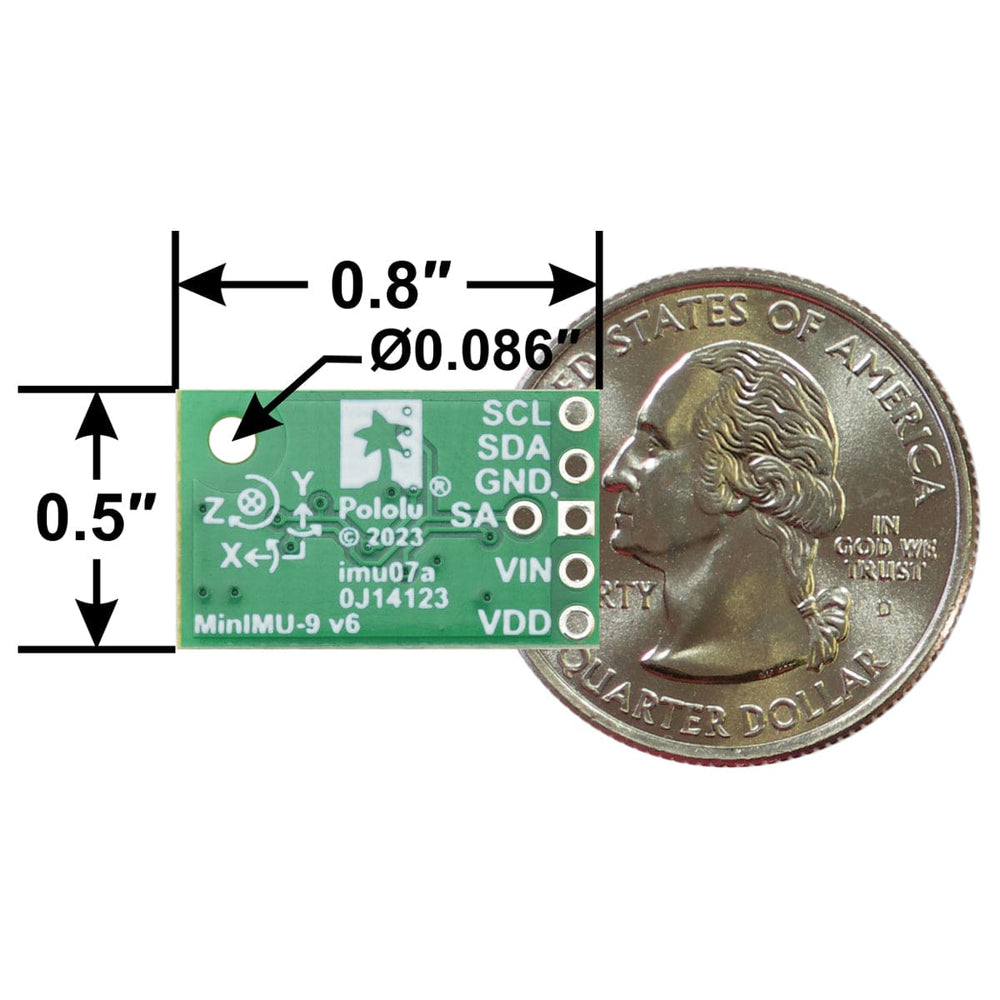 MinIMU-9 v6 Gyro, Accelerometer and Compass (LSM6DSO & LIS3MDL) by Pololu - The Pi Hut