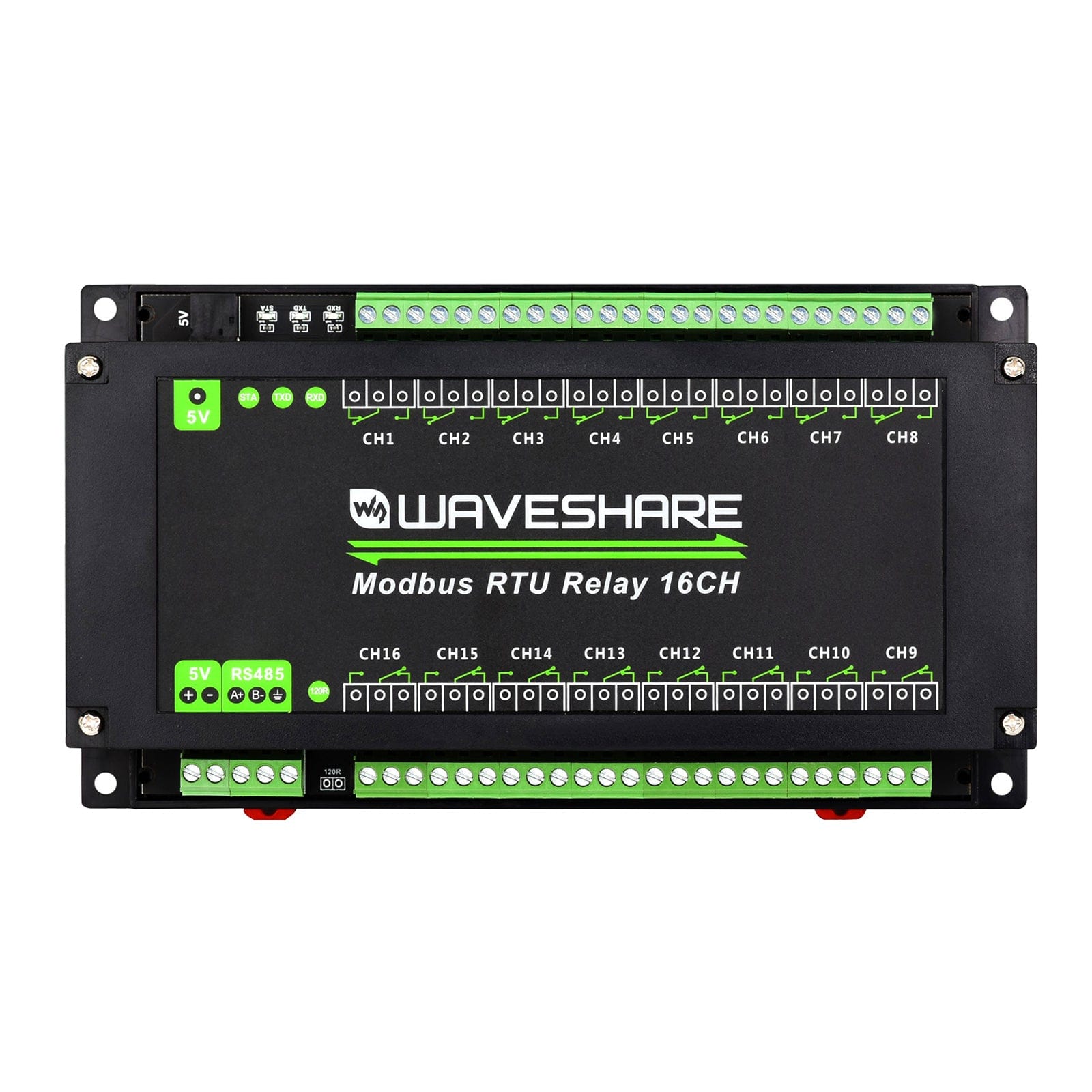 Modbus RTU 16-Channel Relay Module by Waveshare - The Pi Hut