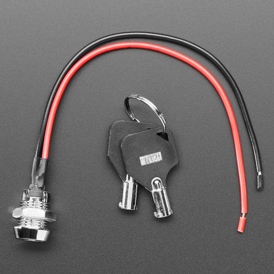 Momentary On/Off Round Key Lock Switch - 12mm Diameter by Adafruit - The Pi Hut