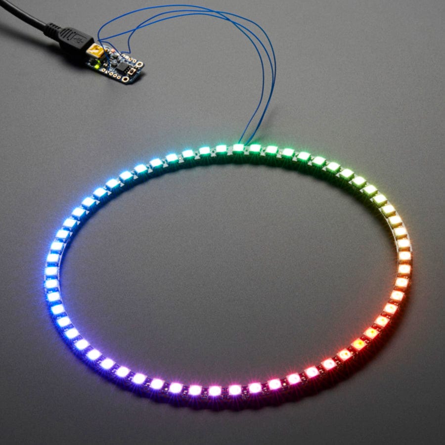 NeoPixel 1/4 60 Ring - 5050 RGB LED w/ Integrated Drivers by Adafruit - The Pi Hut
