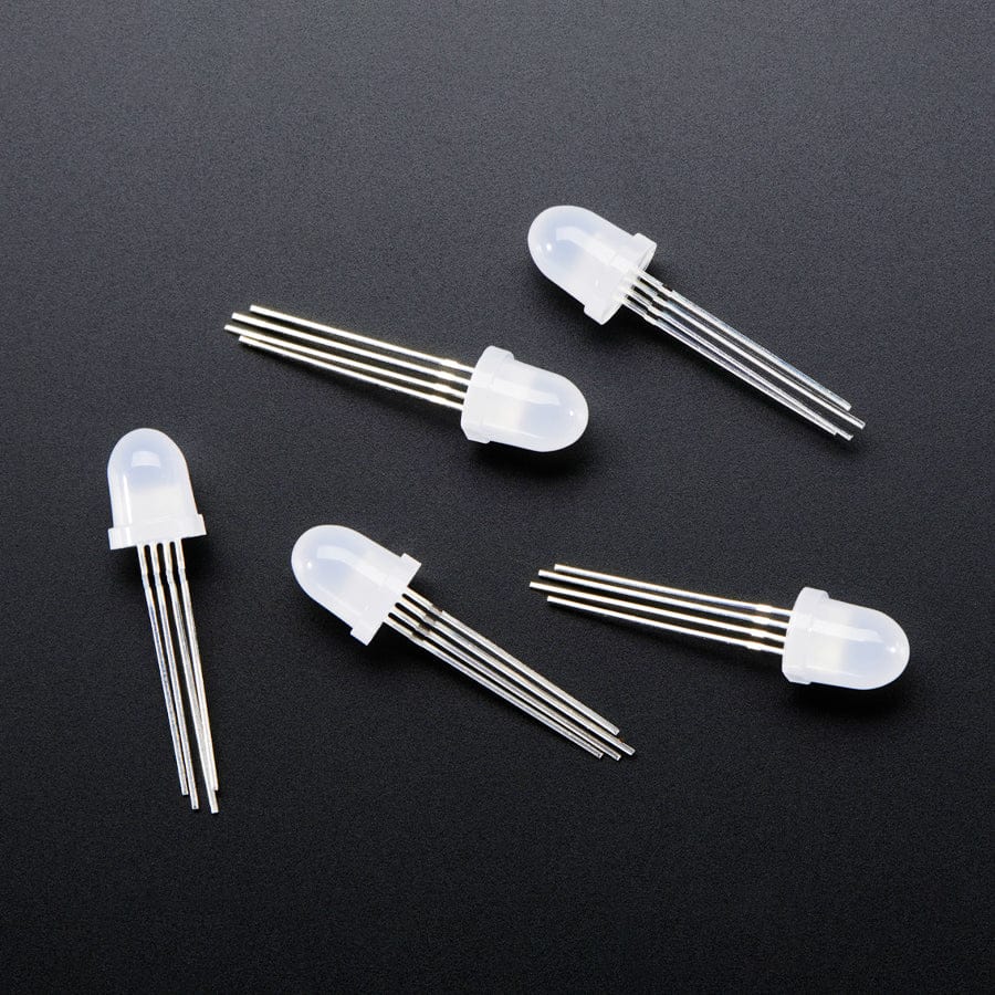 NeoPixel Diffused 8mm Through-Hole LED - 5 Pack by Adafruit - The Pi Hut