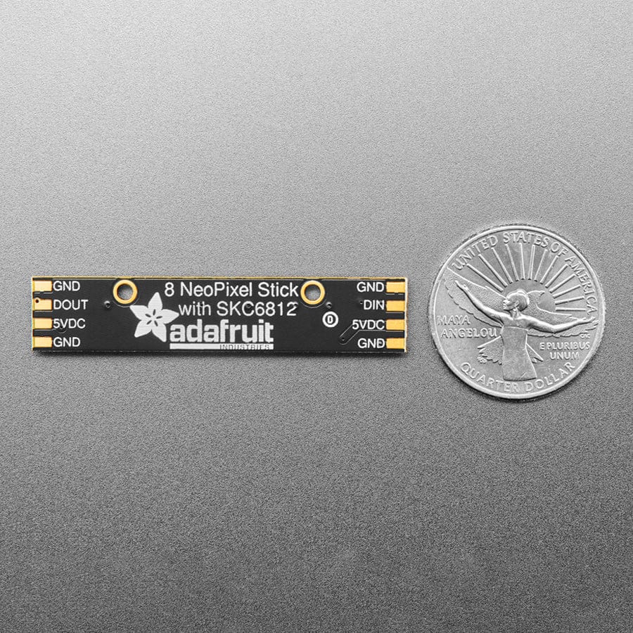 NeoPixel Stick - 8 x 5050 RGB LED with Integrated Drivers by Adafruit - The Pi Hut