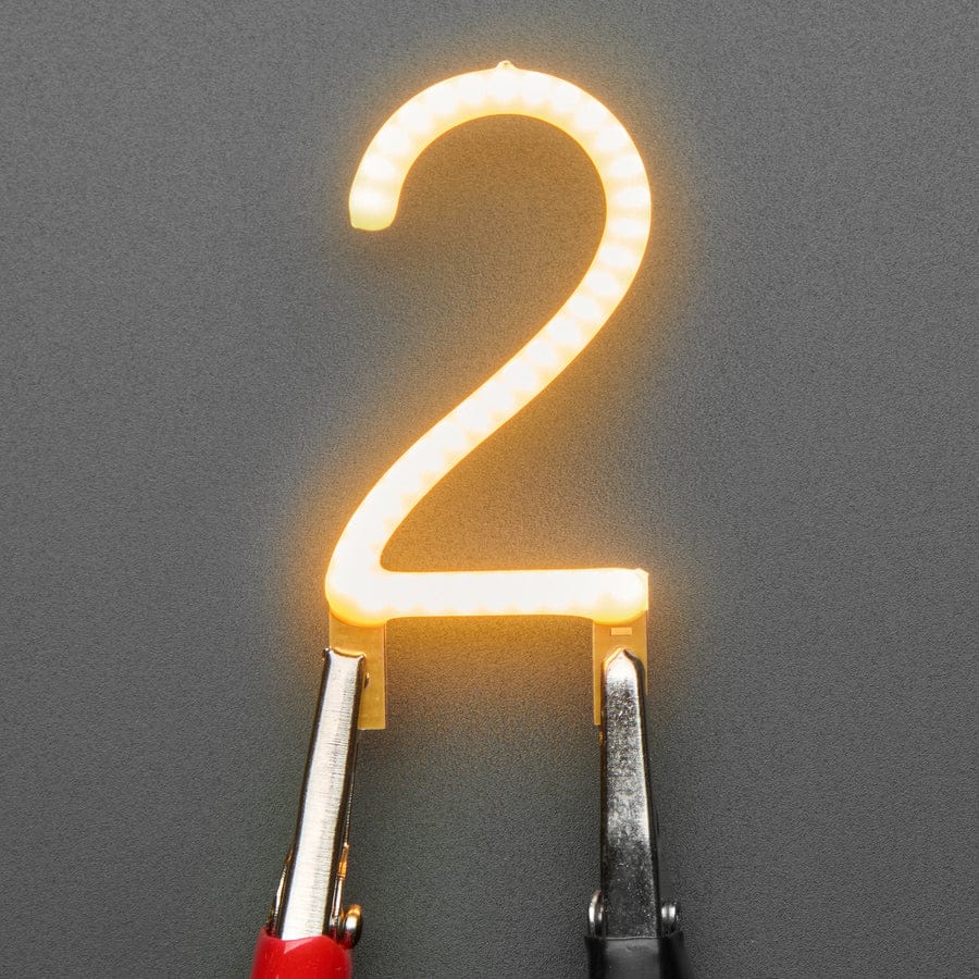 Number LED Filament - Warm White "2" by Adafruit - The Pi Hut