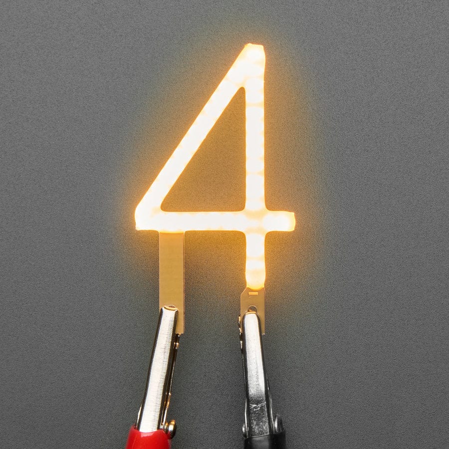Number LED Filament - Warm White "4" by Adafruit - The Pi Hut