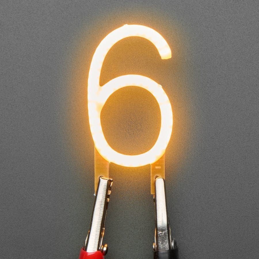 Number LED Filament - Warm White "6" by Adafruit - The Pi Hut