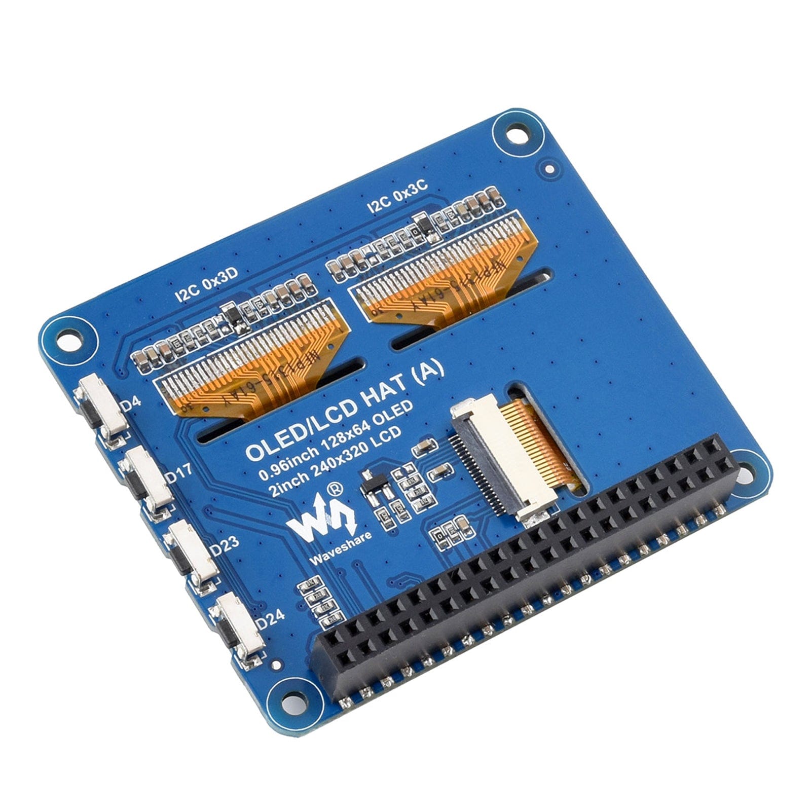 OLED/LCD Triple Screen HAT for Raspberry Pi by Waveshare - The Pi Hut