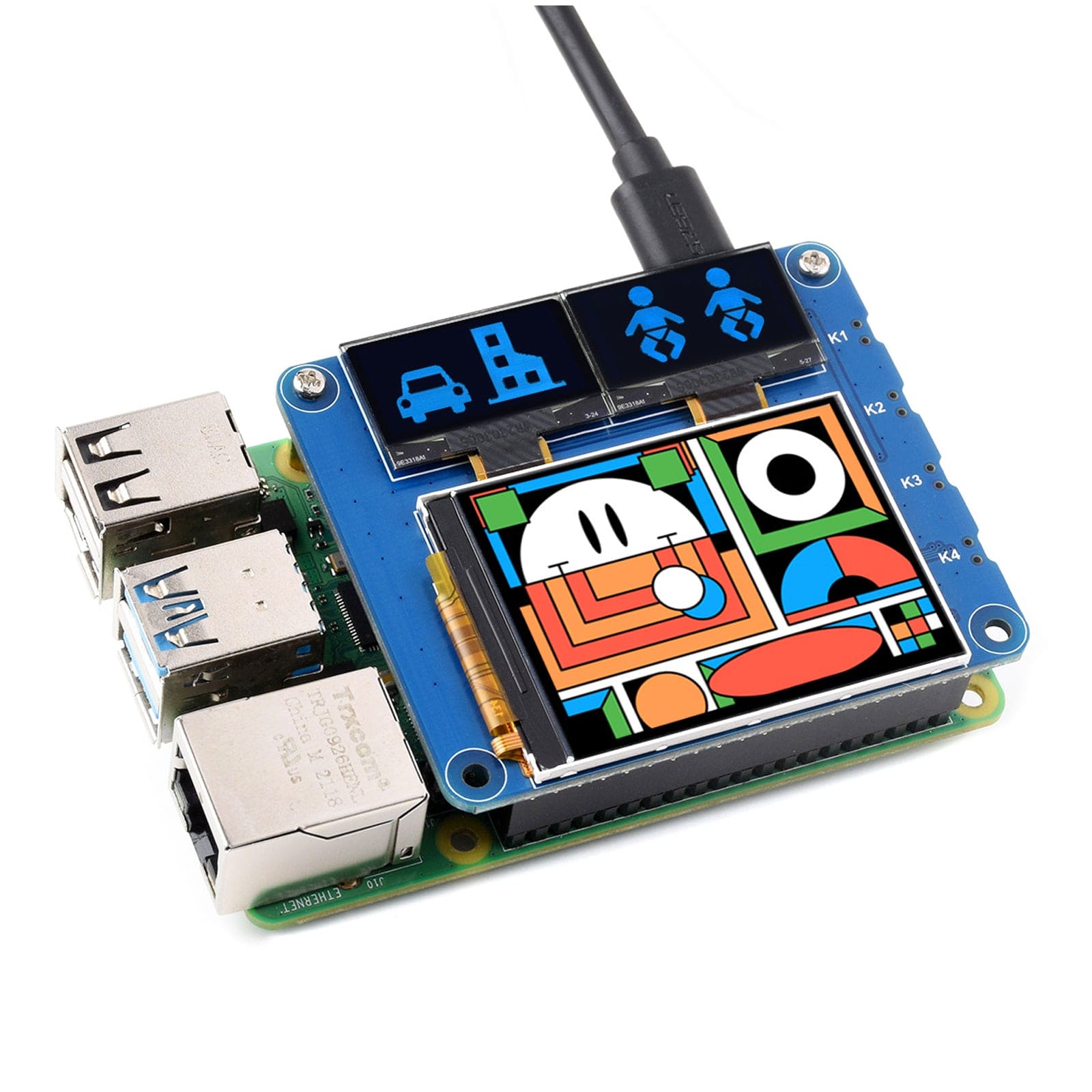 OLED/LCD Triple Screen HAT for Raspberry Pi by Waveshare - The Pi Hut