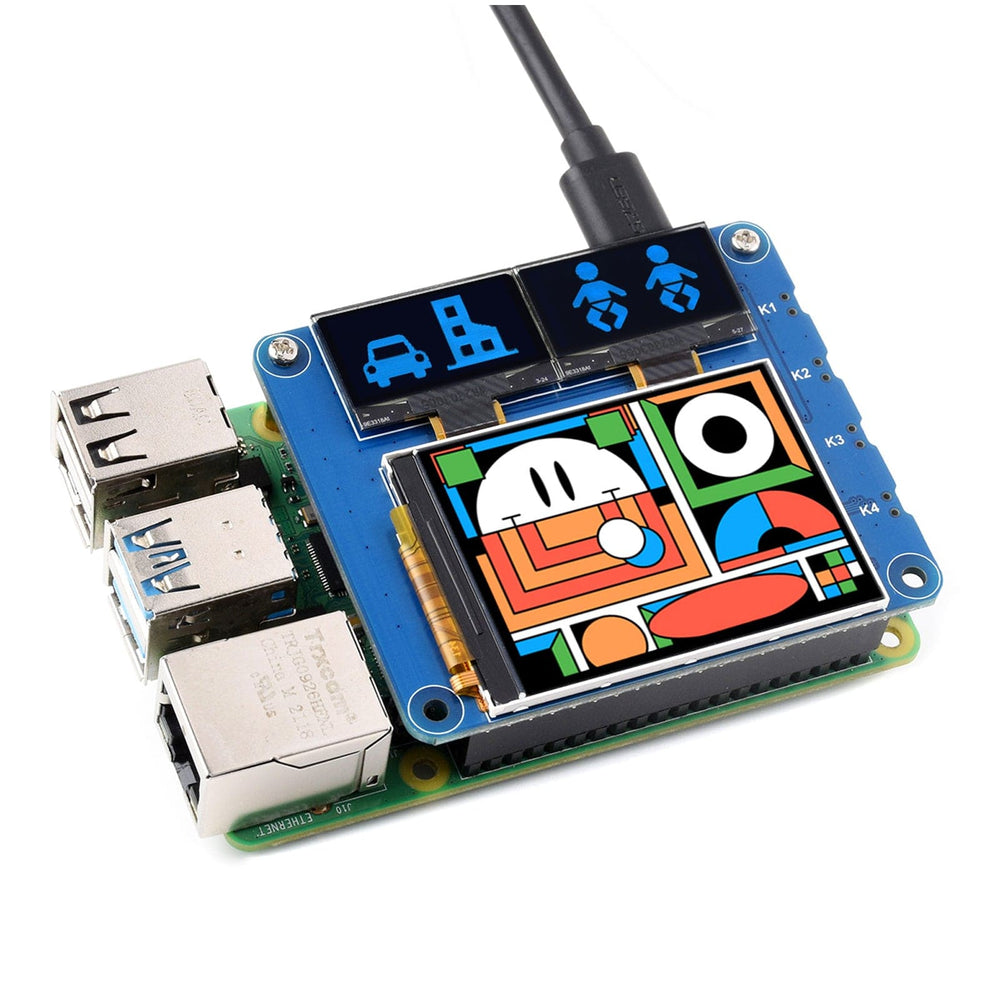 OLED/LCD Triple Screen HAT for Raspberry Pi by Waveshare - The Pi Hut