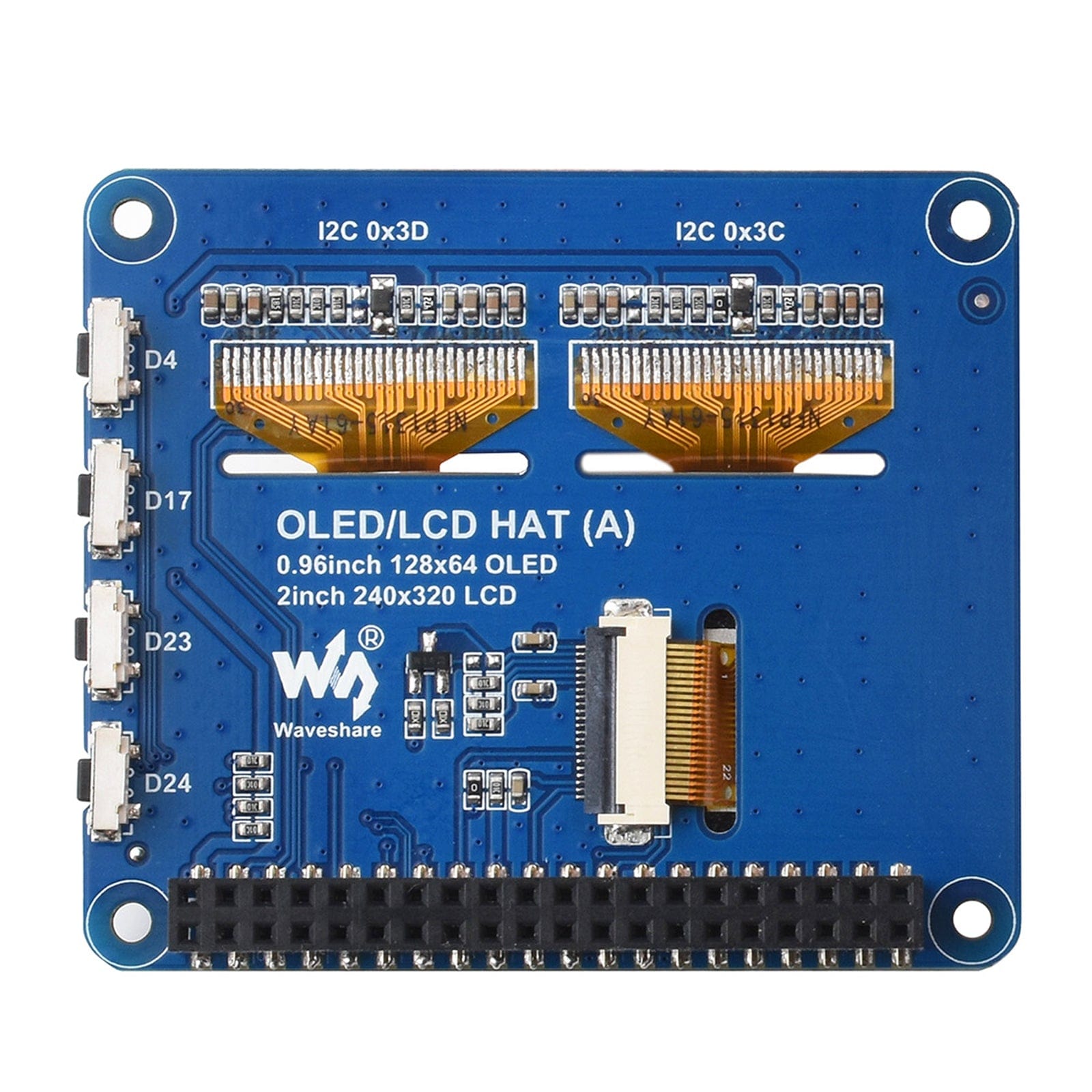 OLED/LCD Triple Screen HAT for Raspberry Pi by Waveshare - The Pi Hut