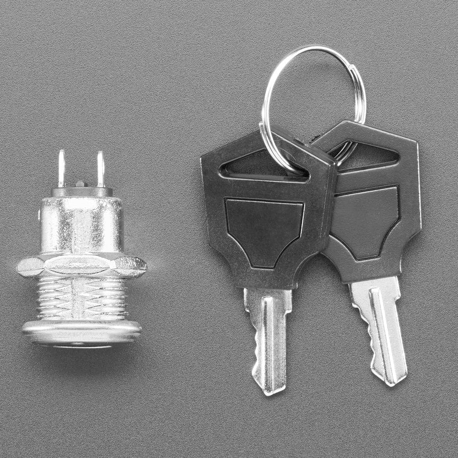 On-Off Key Lock Switch - 12mm Diameter by Adafruit - The Pi Hut